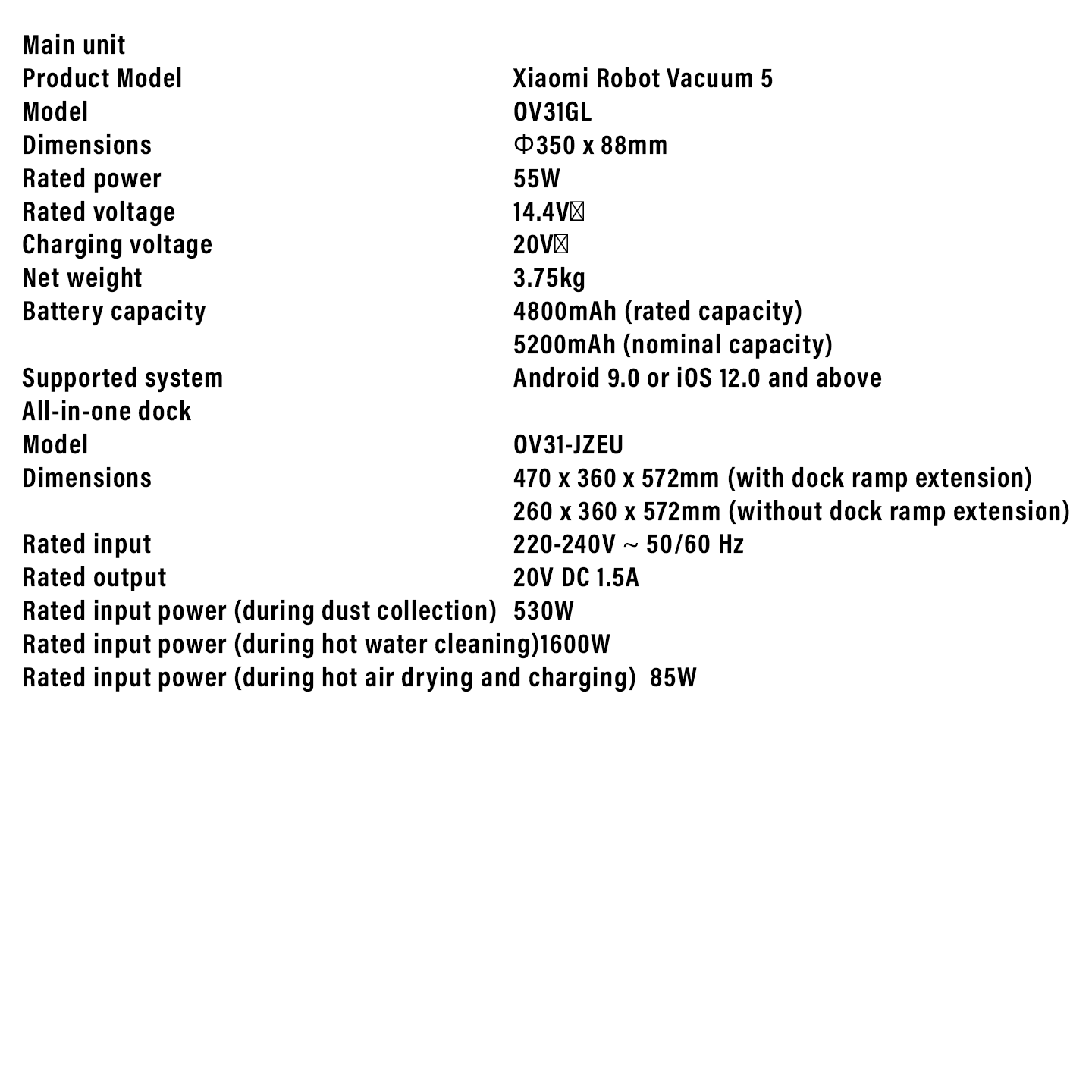 Xiaomi Robot Vacuum 5 Essential Smart Cleaning (BHR083SGB)