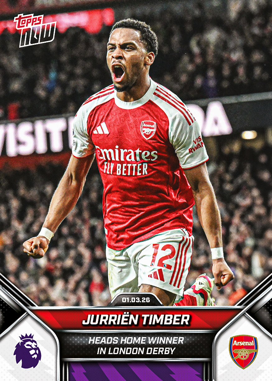 Jurriën Timber - 2025/26 Premier League Topps NOW #149 阿仙奴紀念卡｜PR 759