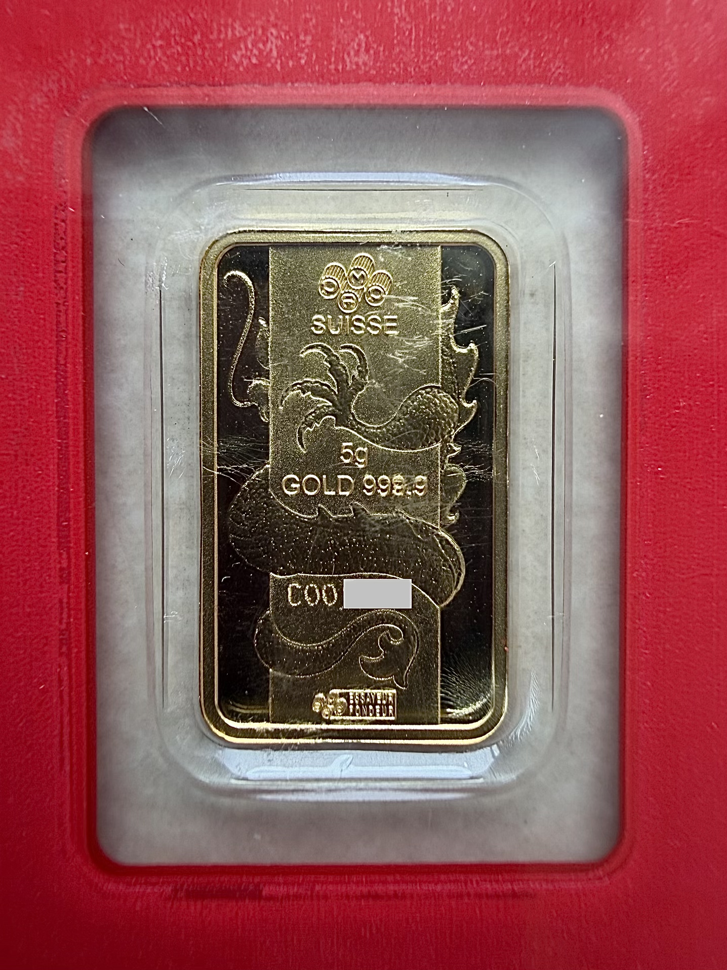 (SN1366) PAMP Lunar 2012 Dragon 5g🇨🇭Fine Gold Bar Emas 999.9 生肖老龙