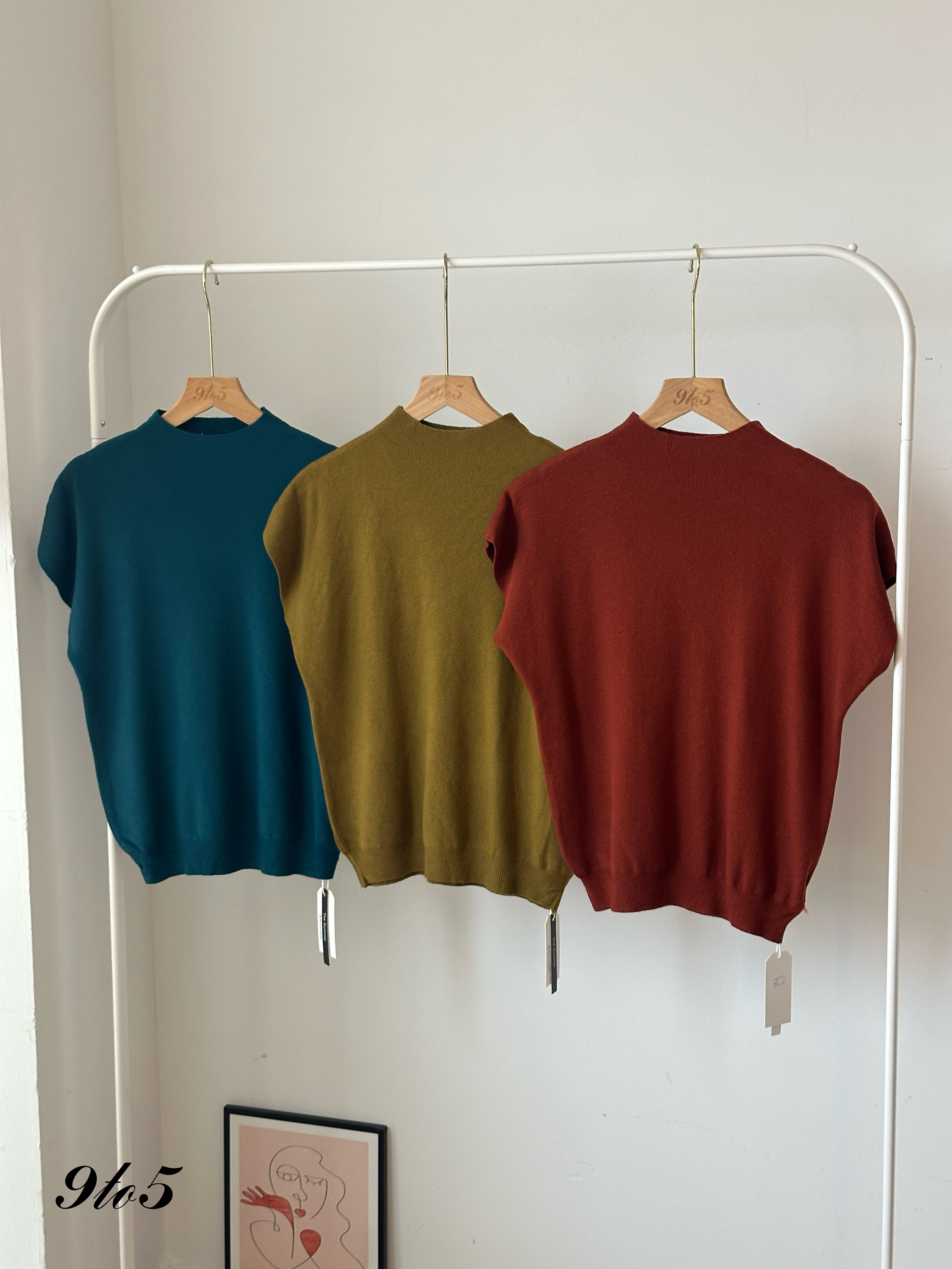 T4139 Mock Neck Knit Top - 6 Colors 