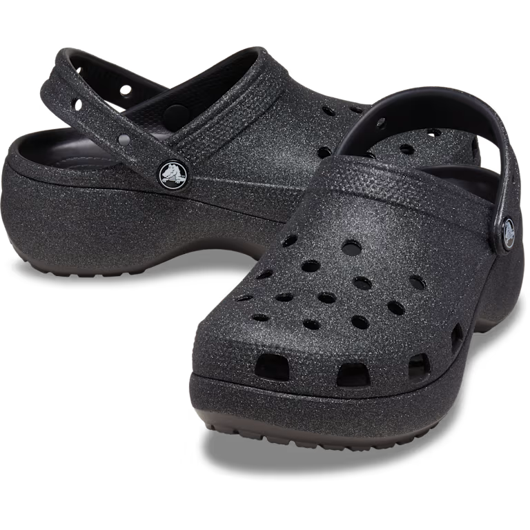 Crocs Women's Classic Platform Glitter Clog/Black 207241