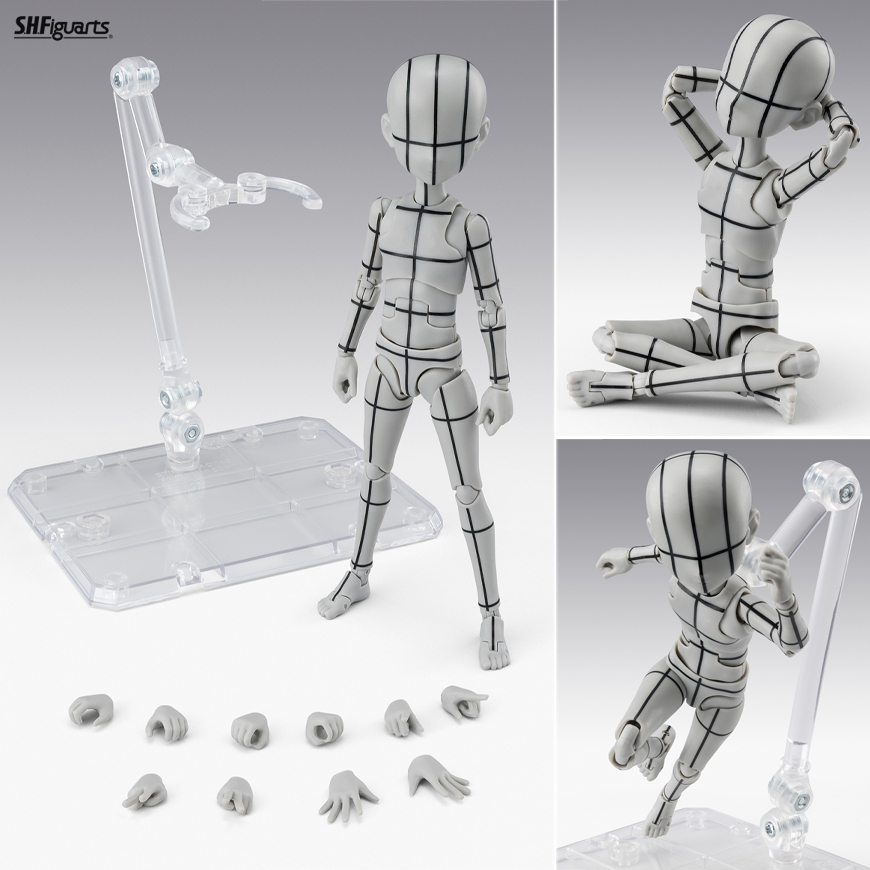 (預訂訂金 $100) (總價 $231) Bandai S.H.Figuarts 男性素體 - 杉森建 - Edition- (灰色線框Ver) (行版) SHF Body-kun -Ken Sugimori- Edition -Wire Frame- (Gray Color Ver.)
