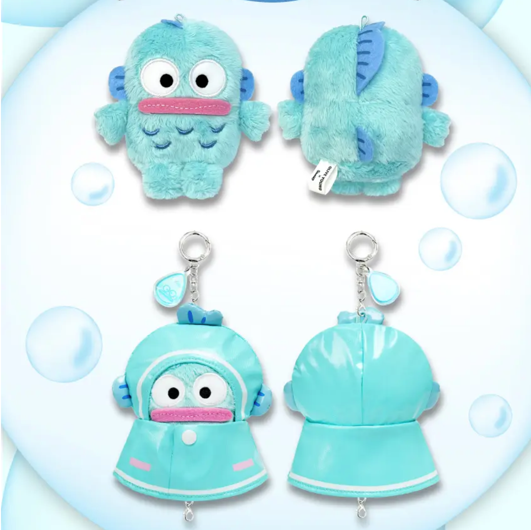 韓國Olive Young x Sanrio 角色 雨衣造型 公仔吊飾鎖匙扣 ｜Rainy Day Plush Keyring