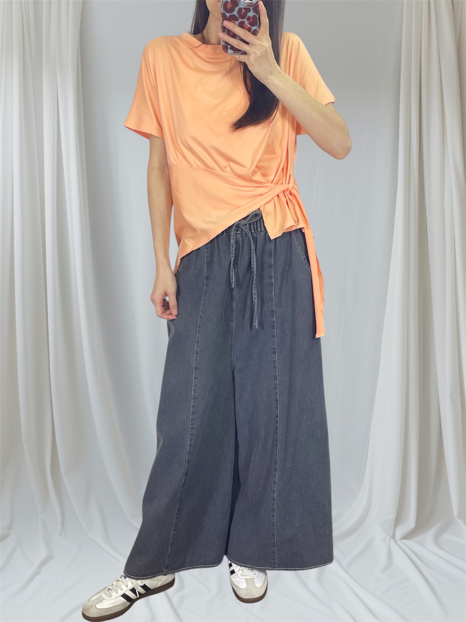 K5552 棉料衫腳穿帶短袖top