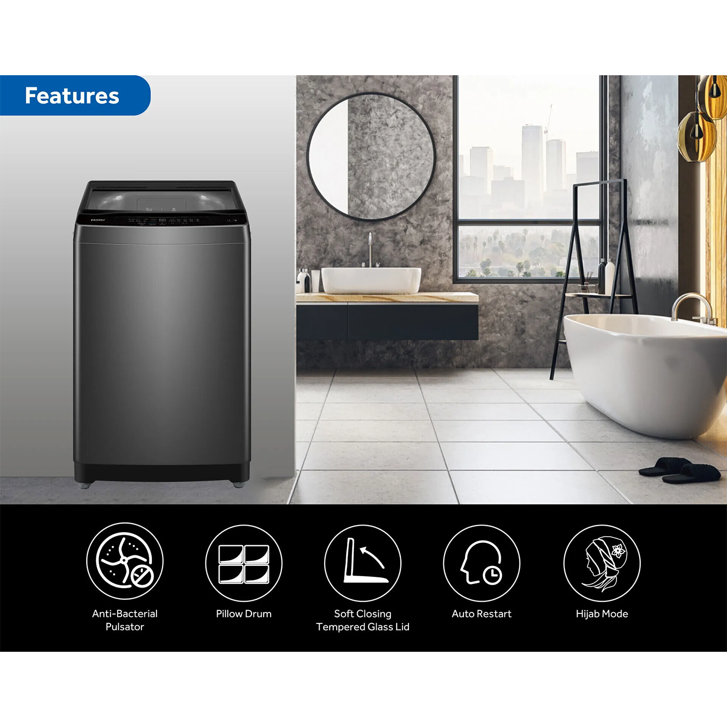 Haier 9kg Top Load Washing Machine (HWM90-316S6)