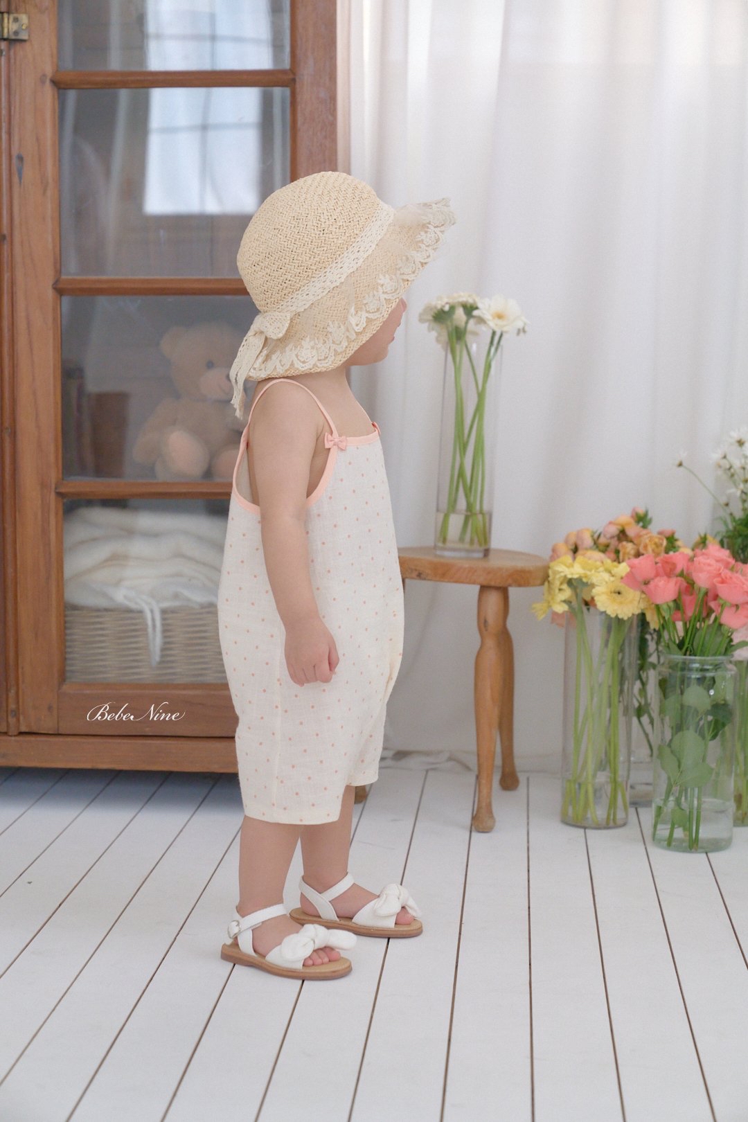 ☀️預訂 韓國直送☀️🇰🇷Bebenine兩色波點絲帶吊帶連身服