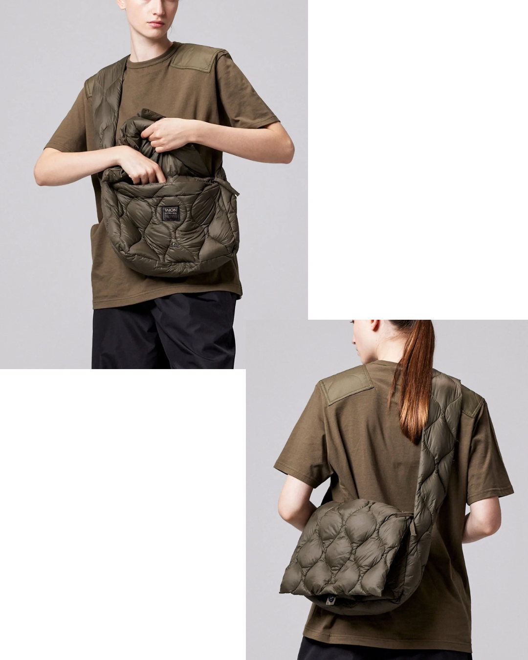 日本代購【 2026年秋冬新產品 日本直送 TAION 軍事風 尼龍輕量 羽絨郵差袋 M size Military Messenger Down Bag (TAION-MGBG01ALSML-M) 】