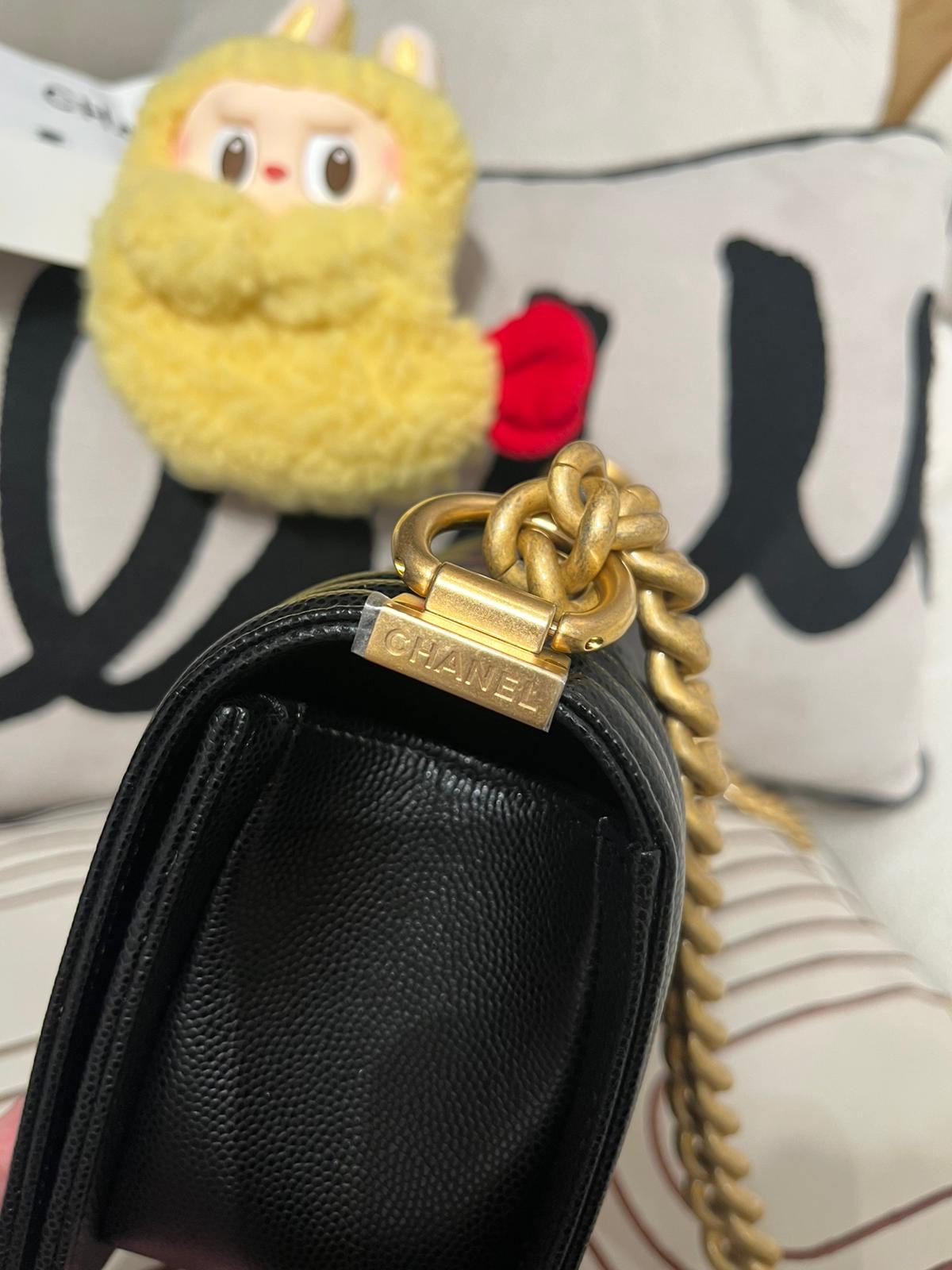 Chanel boy 20cm A67085 黑色魚子醬牛皮金扣 100%Authentic ,99%new ✅香港專門店收據✅晶片 ✅dust bag ✅box