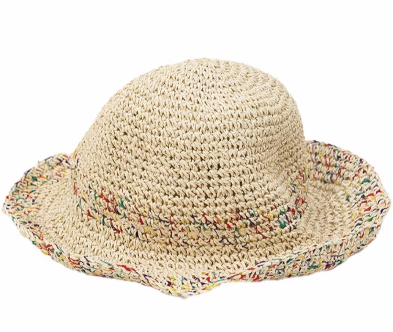 Colorful Mixed Yarn Straw Hat
