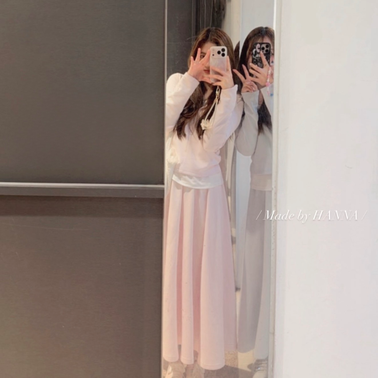 #HANNA-made# The Cloud Layered Hoodie Set