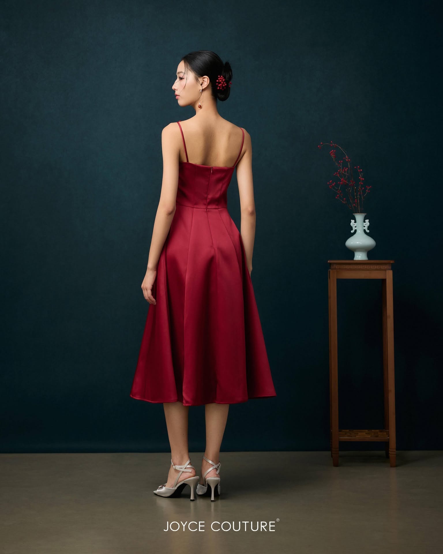 精致中国结吊带连身裙 D0100