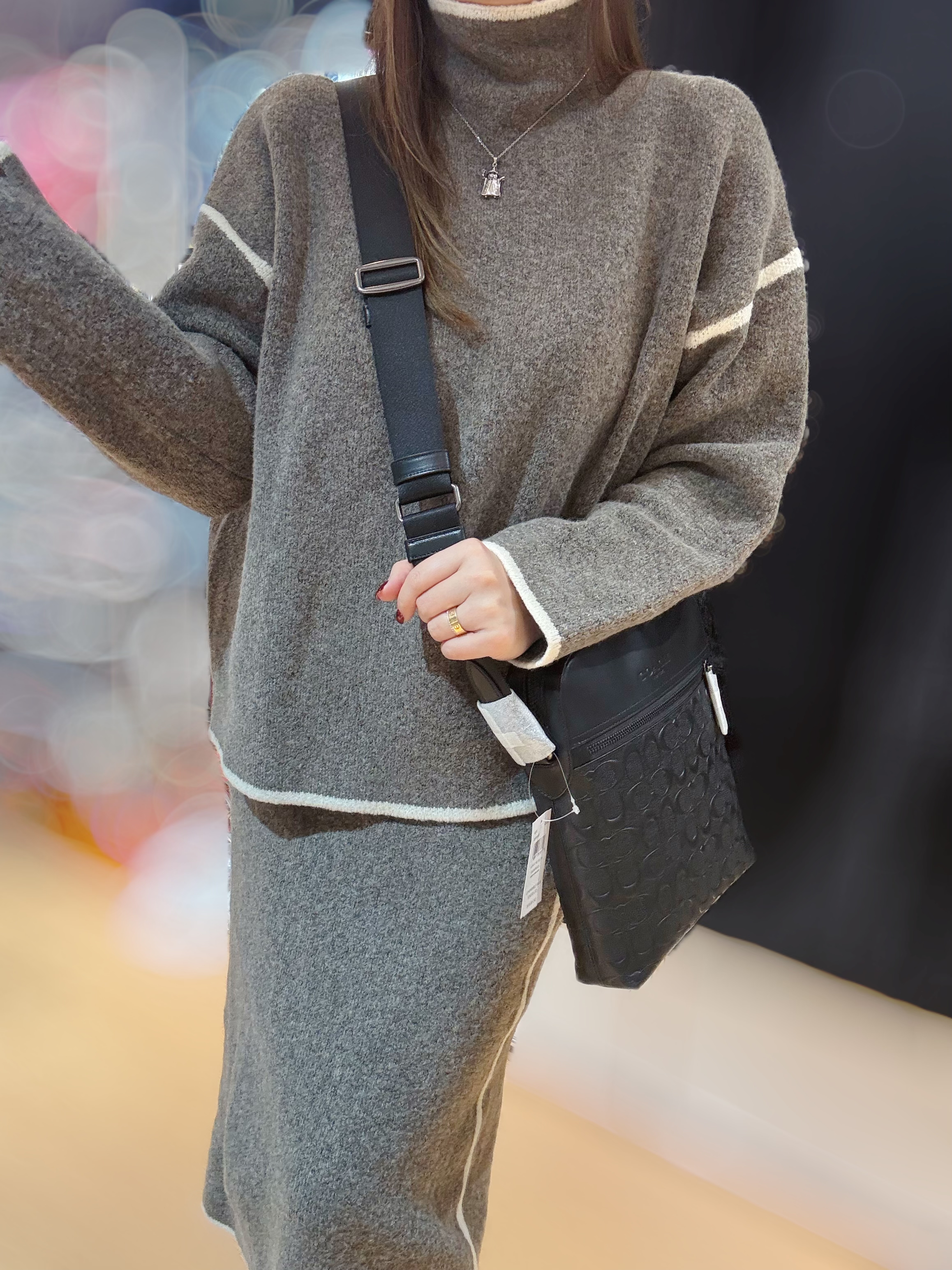 Coach flight bag blk/sleather