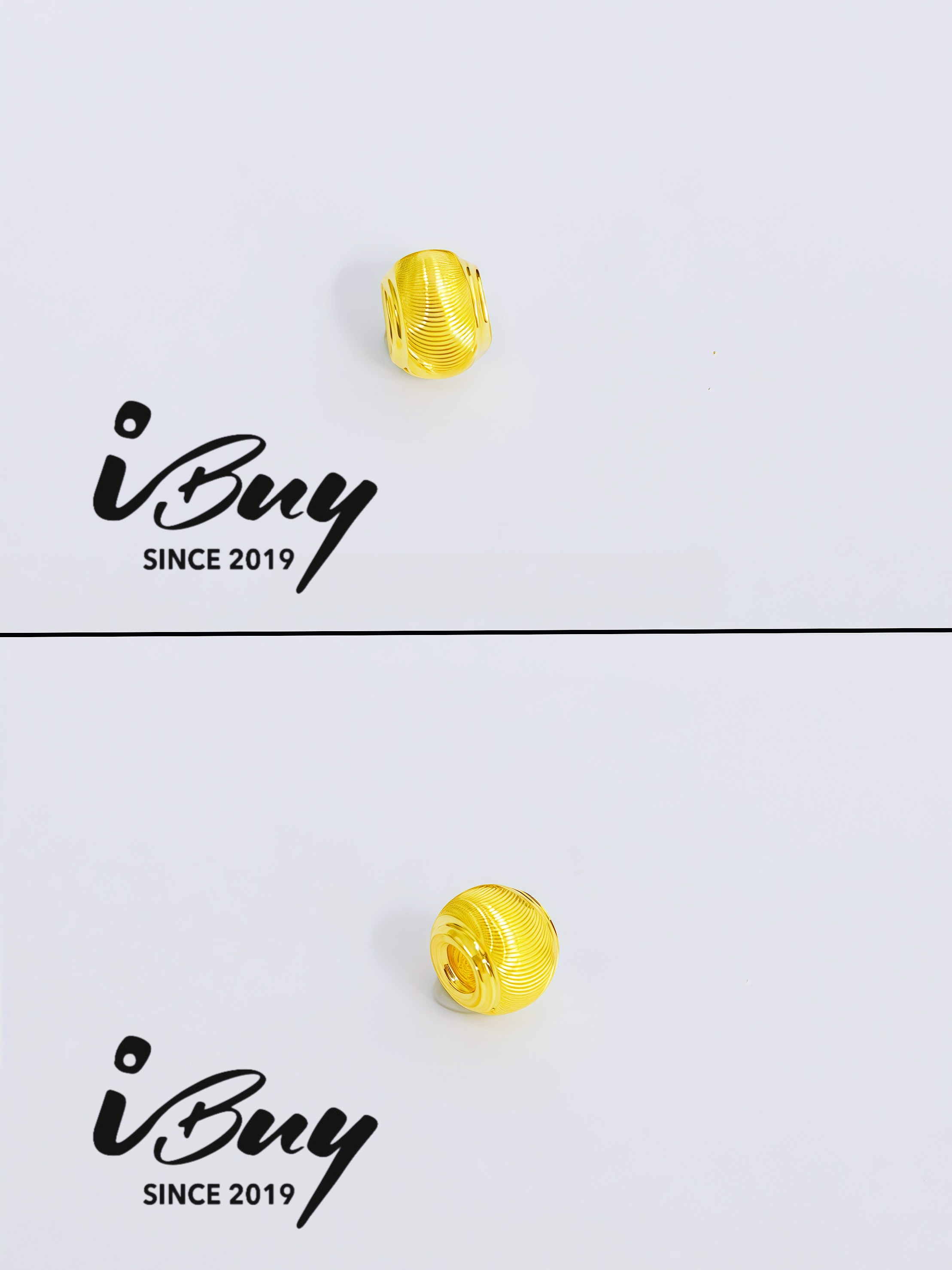 999 GOLD 4MM CAT EYE BEAD 999 金 4MM猫眼路路通串咀