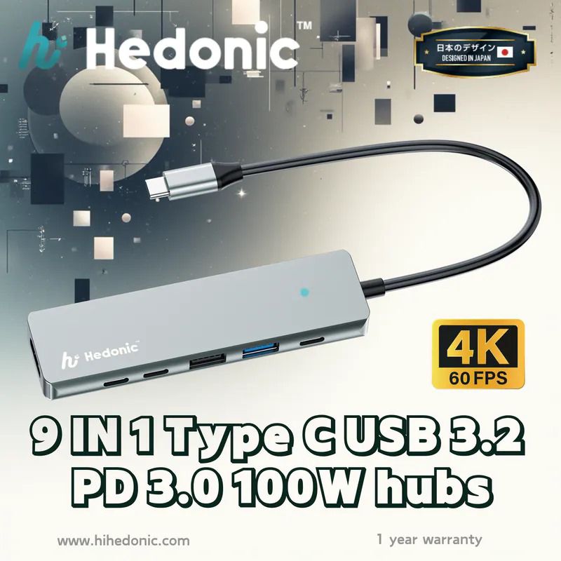 9合1 Type C PD3.0 100W 擴展器 (4K, 60FPS)  (現貨品)