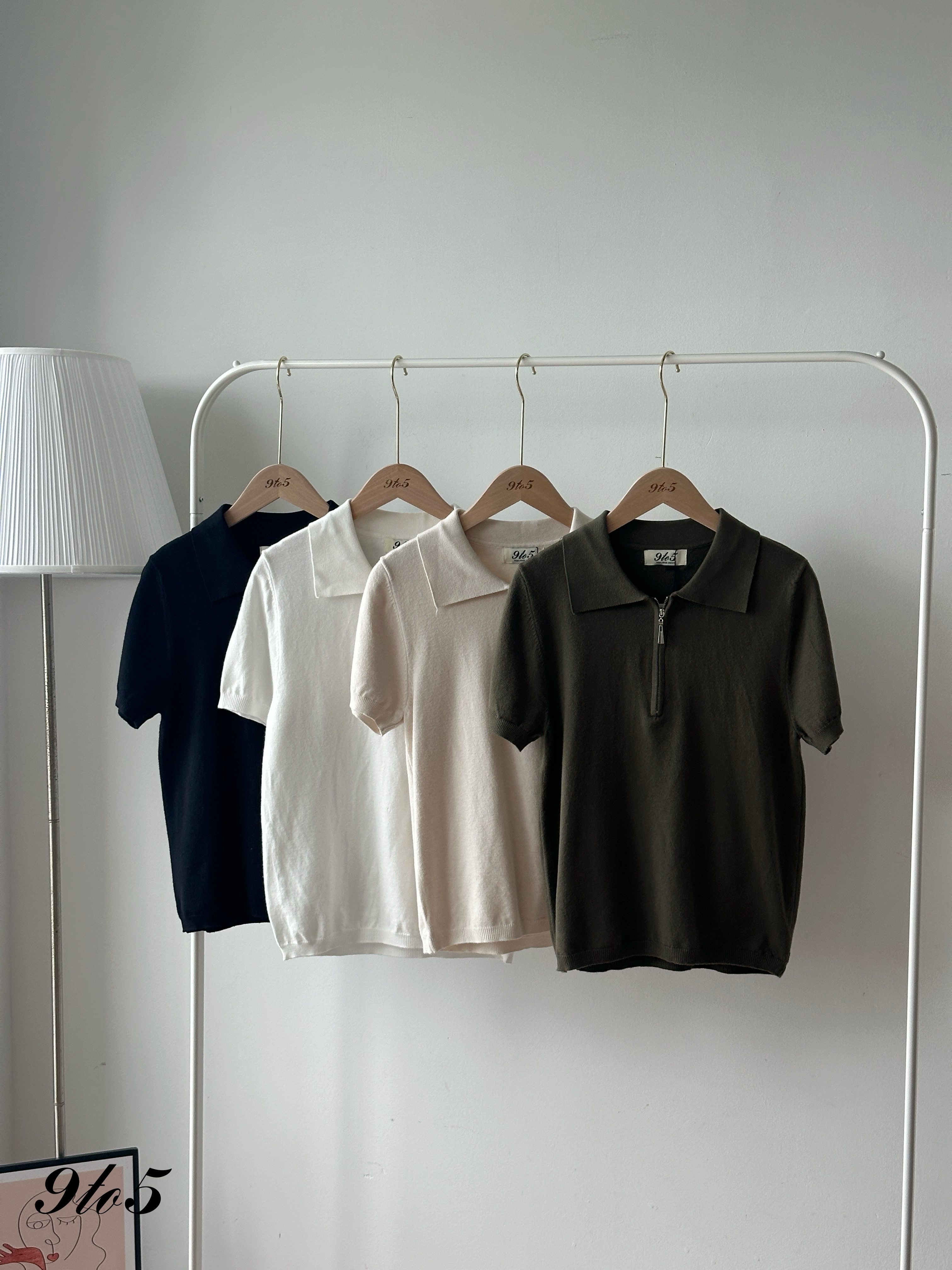 T4274 Zipped Knit Polo Tee - 4 Colors 