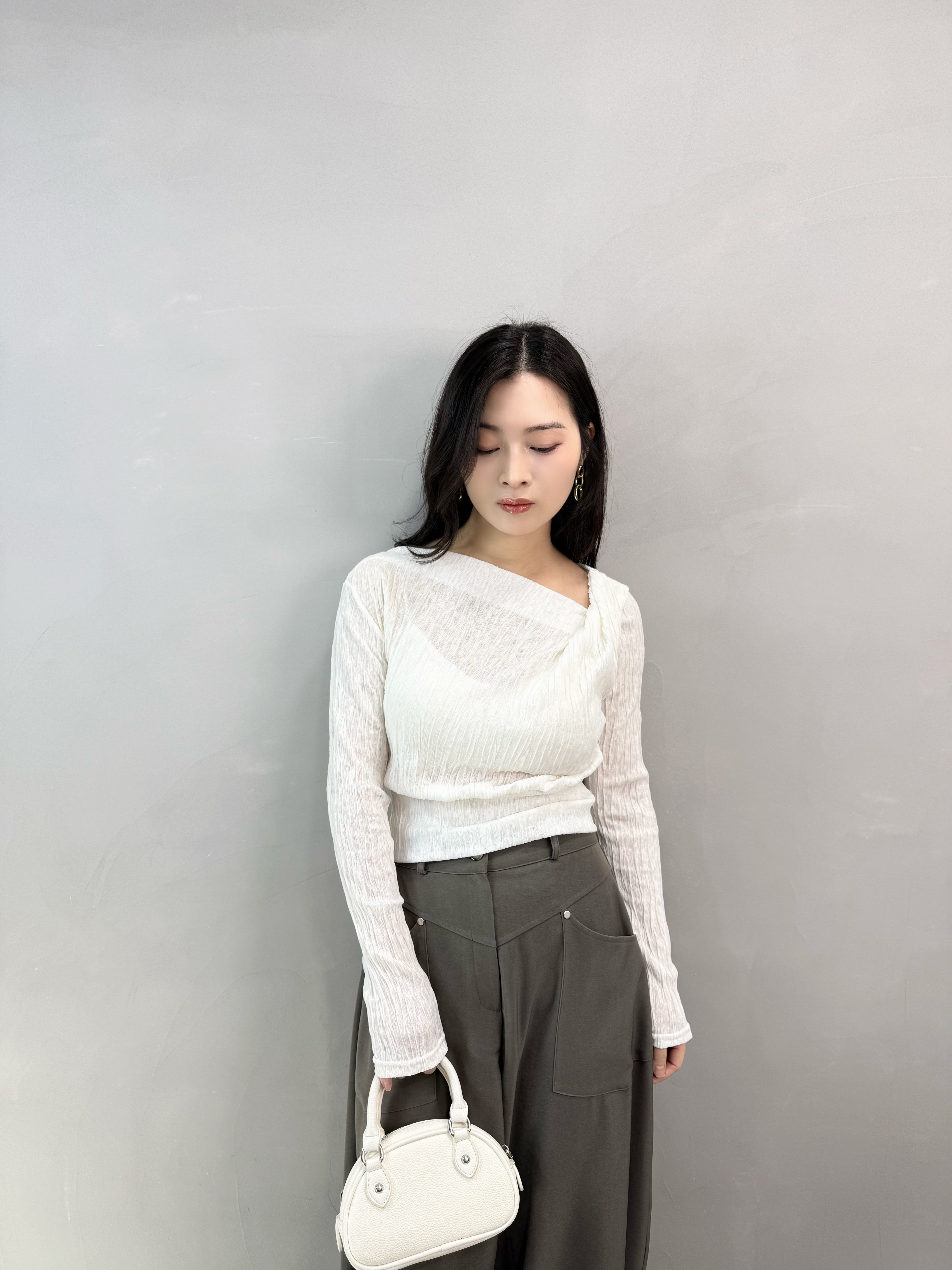 L60 斜領暗紋Top
