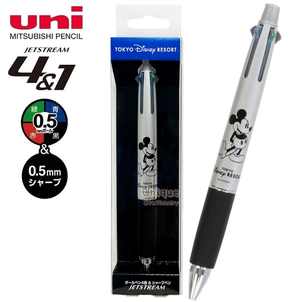 現貨｜【日本 Disney Store 限定】 Mickey Mouse 米奇老鼠 Disney 日本製 uni Jetstream 4&1 多功能 5用筆 0.5mm 4色原子筆 + 0.5mm 鉛芯筆 060579
