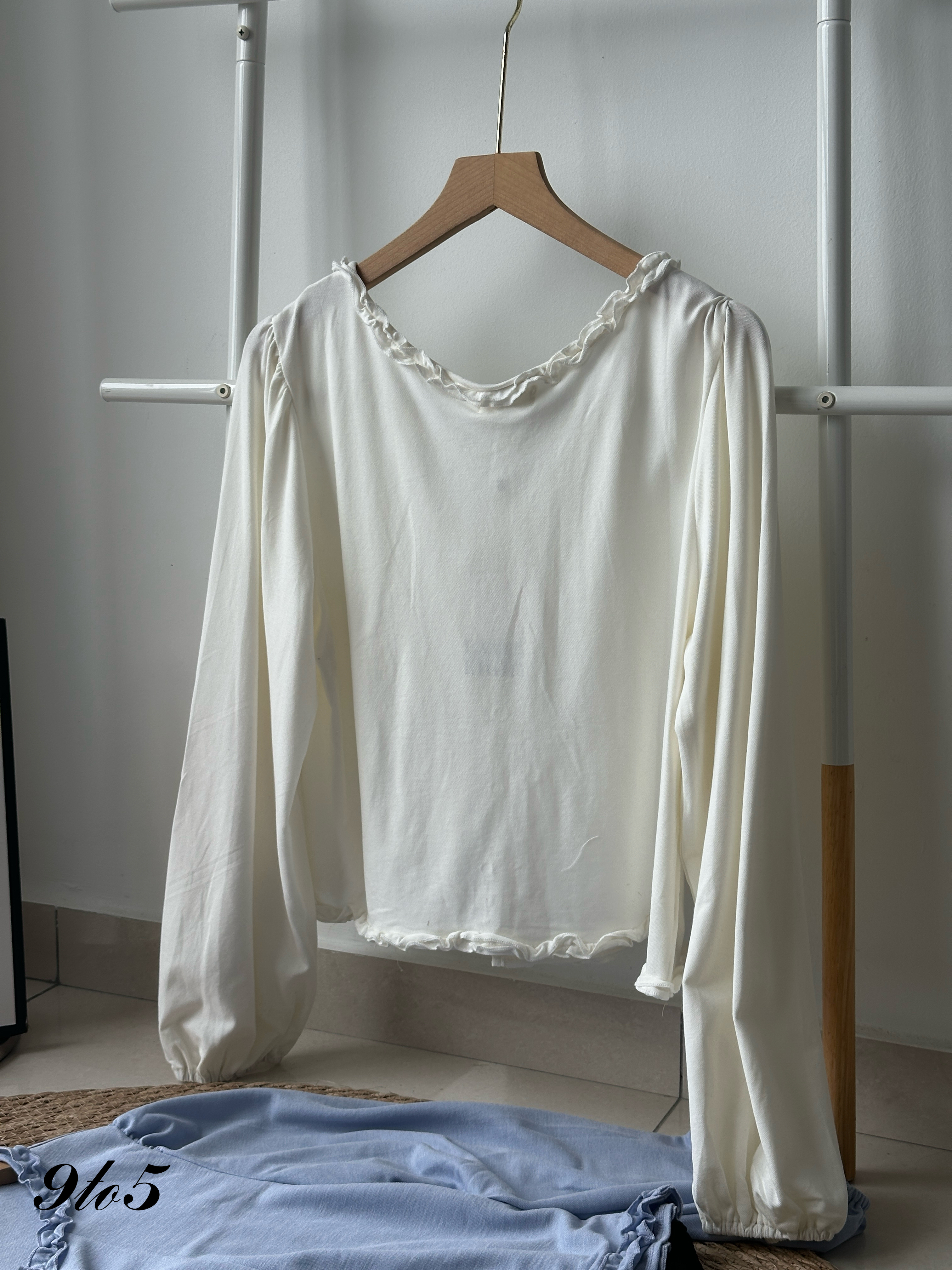 T4114 Long Sleeve Ruffle Blouse - 3 Colors 