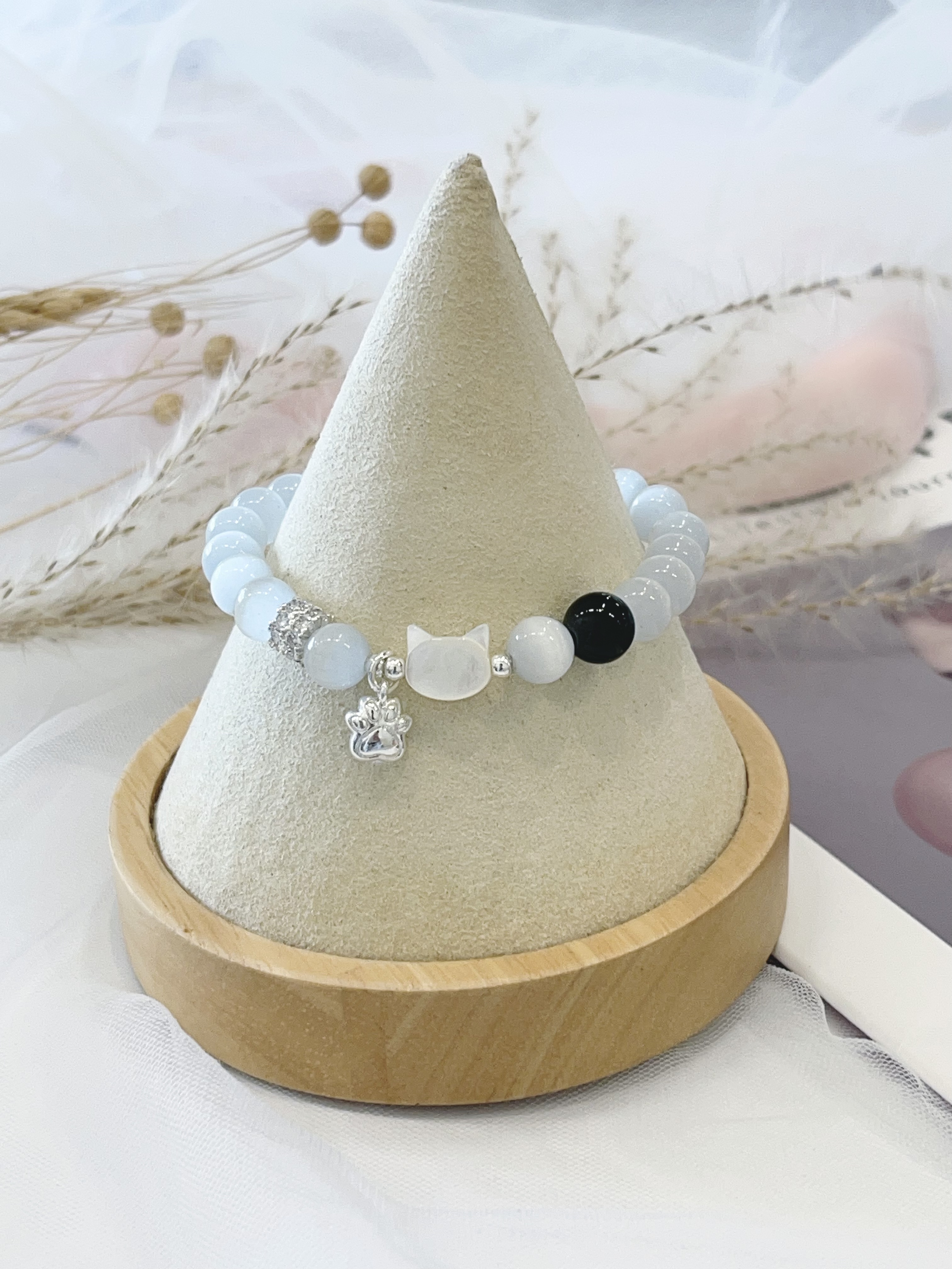 🐾 小猫情侣手串 Couple Cat Bracelet｜8mm 磁吸猫爪设计款 