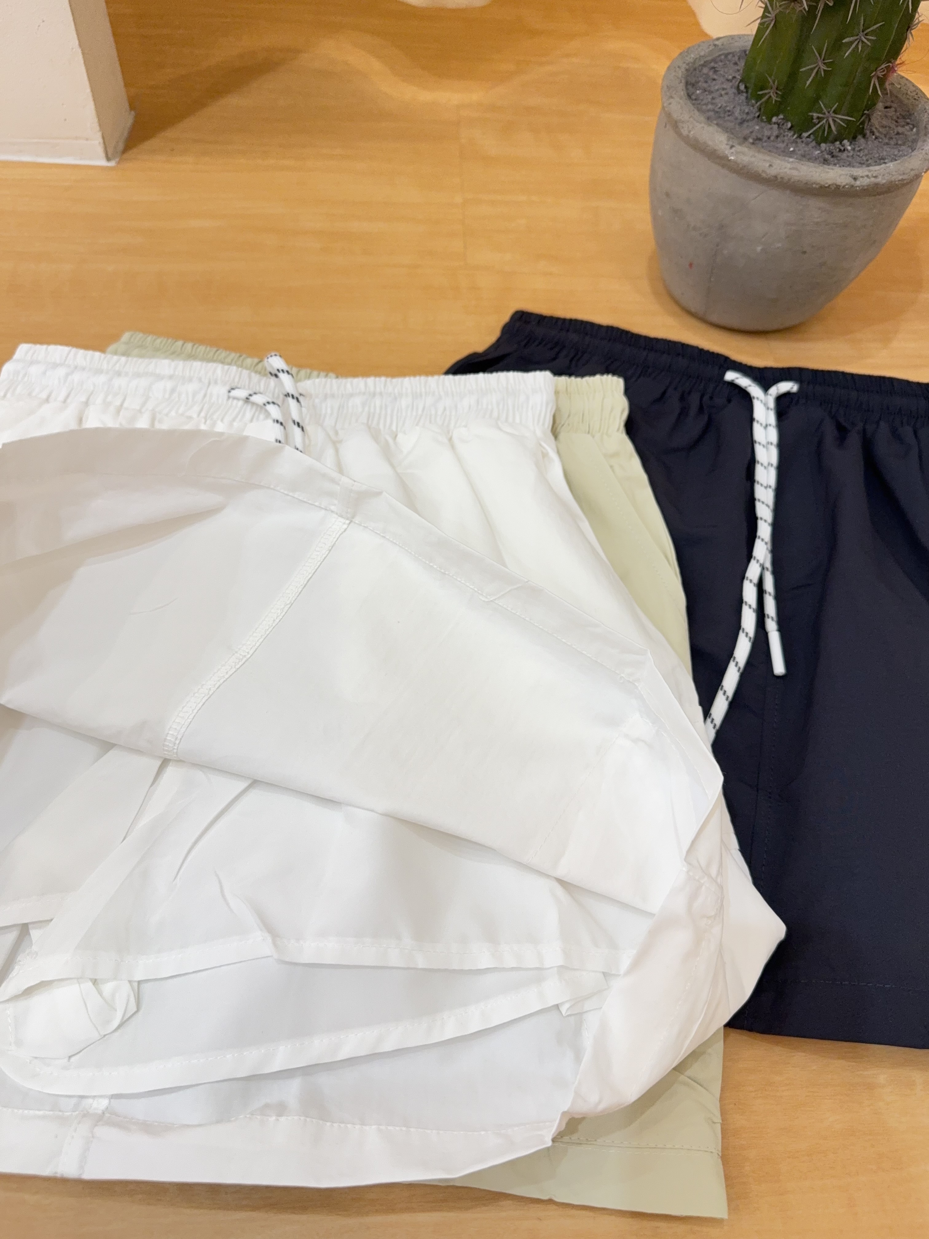线条抽绳工装半身短裙 R2689 