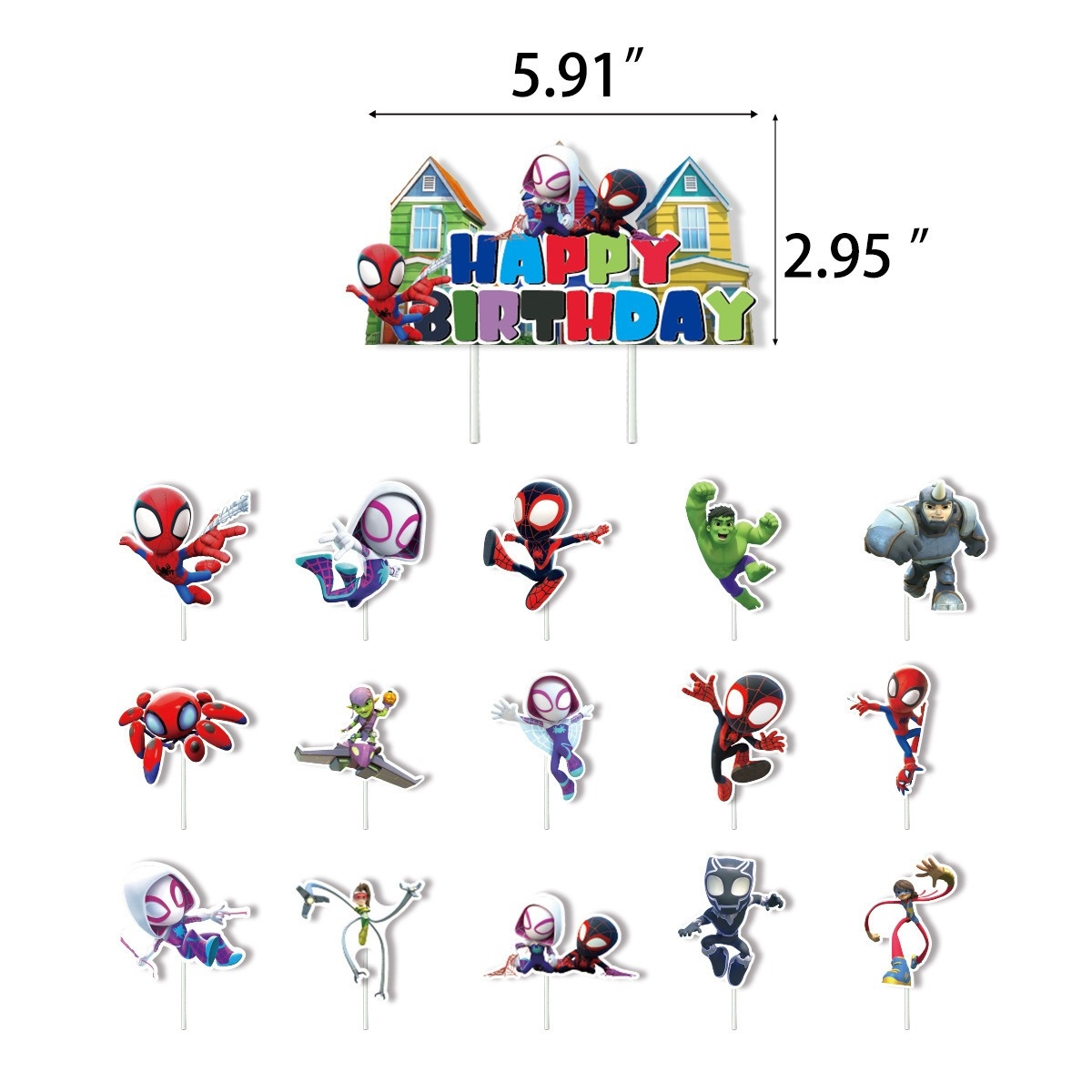 Spidey and His Amazing Friends Spiderman主題生日派對氣球套裝 A無背景布／C連背景布 BALL2036