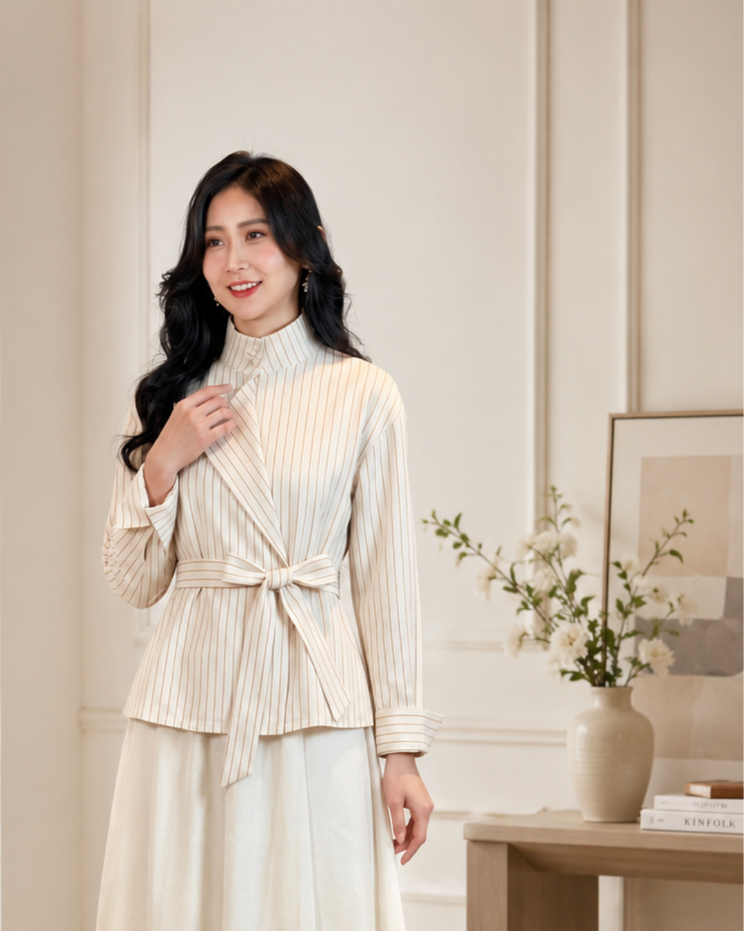 5106 Arabela Classic Striped Blouse