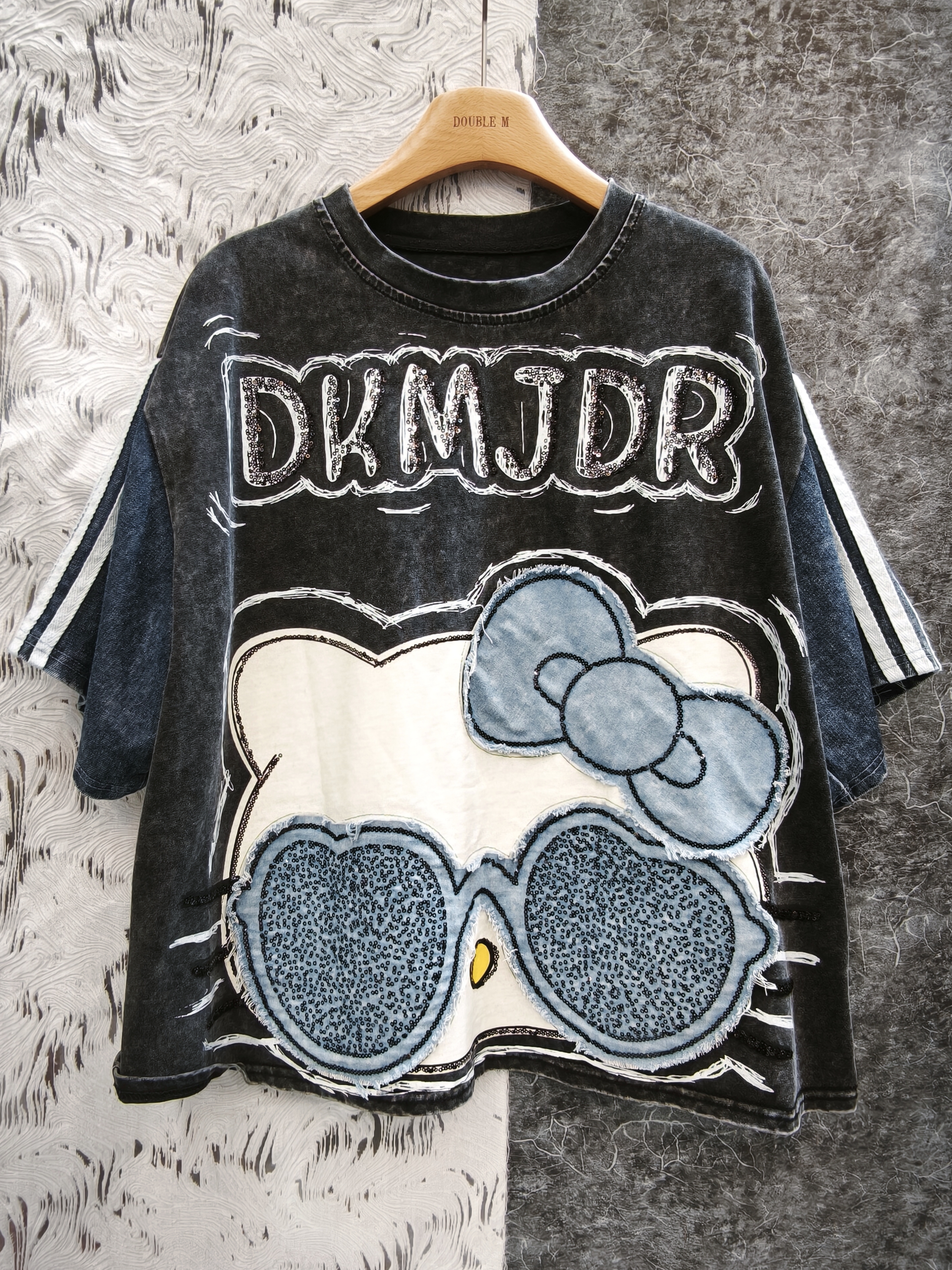 拼接牛仔吉蒂貓