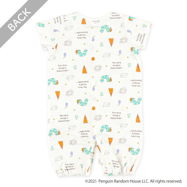 🇯🇵預訂 日本直送🇯🇵好餓的毛毛蟲滿印新生兒純棉短袖連身服睡袋2Way