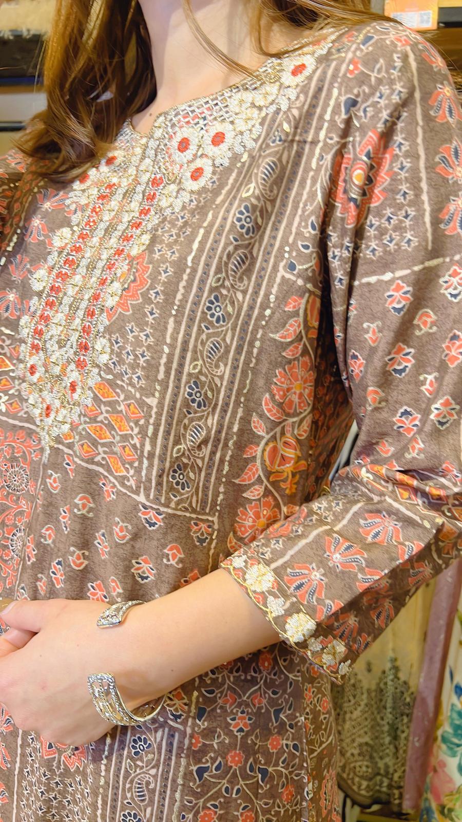 Ash Purple x Grey Set of 2 Kurta + Pants #1006