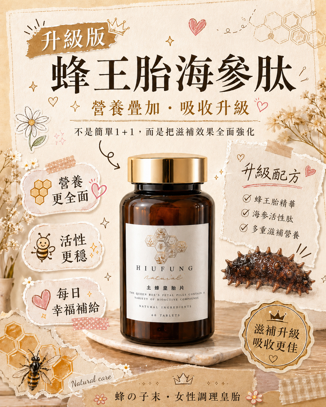 預購 25/5 出貨🚚 蜂の子末海參肽升級版套裝