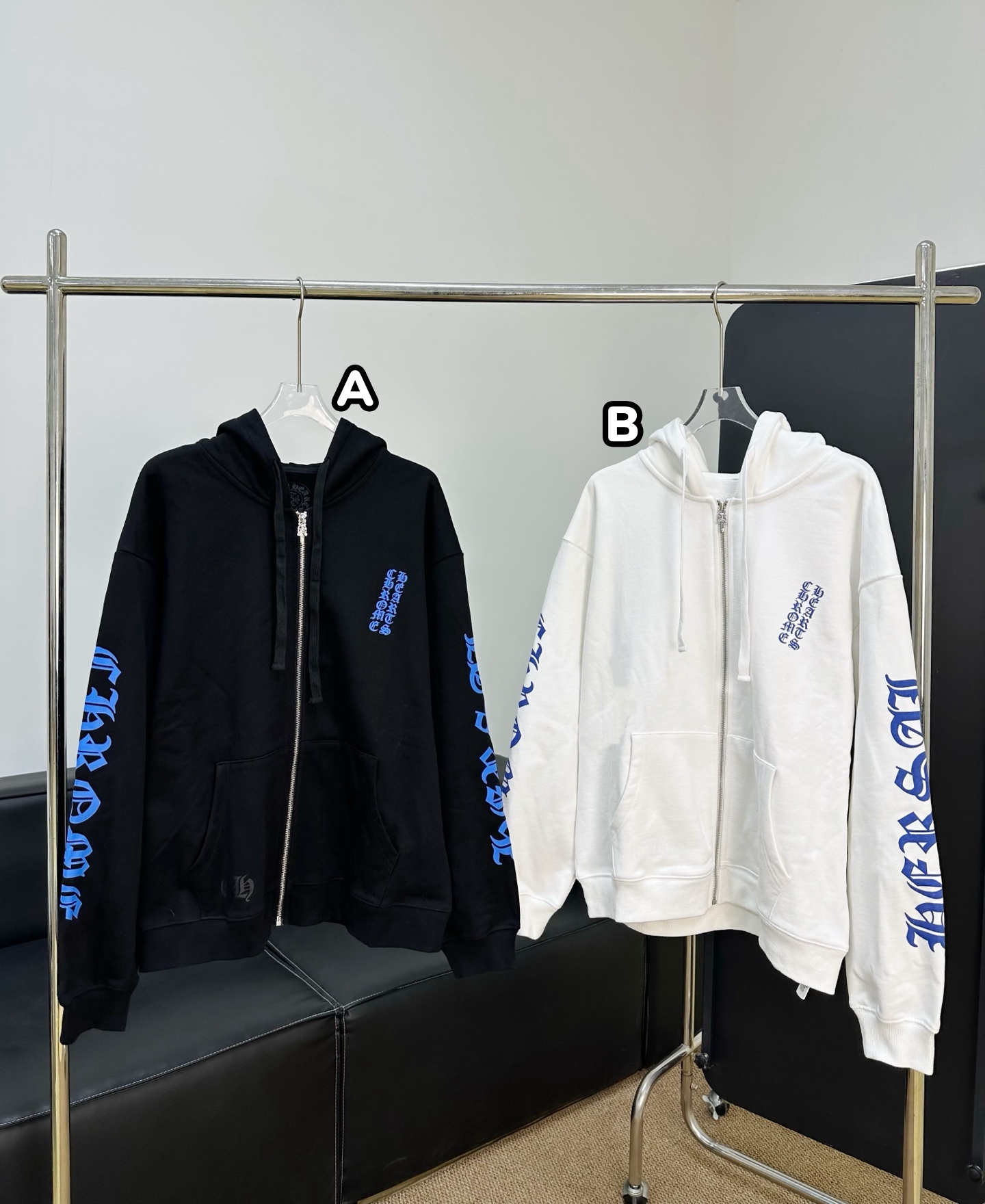 Chrome Hearts 梵文字母印花加絨拉鍊連帽外套