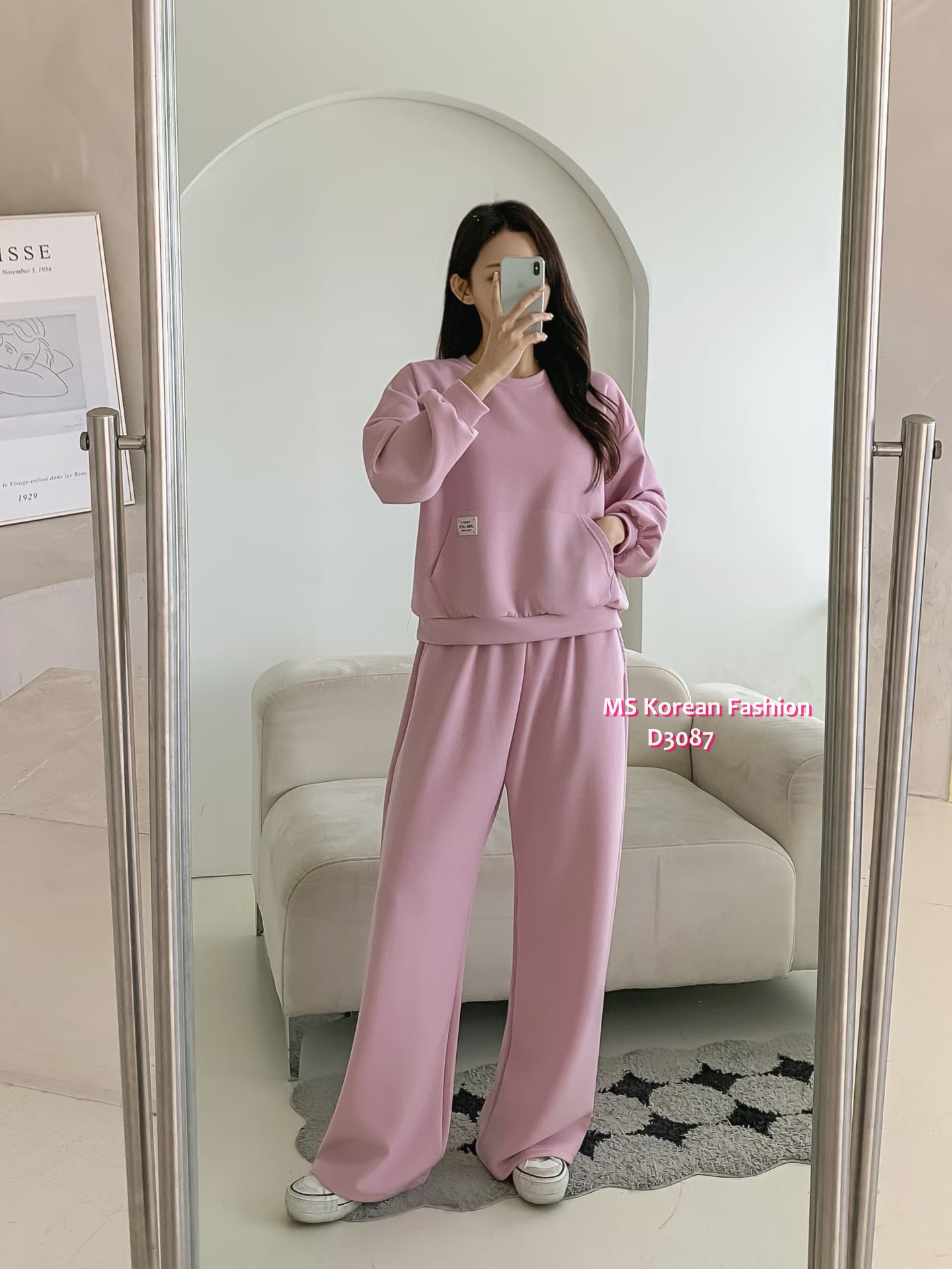 D3087 韓國🇰🇷靚色闊筒休閒褲