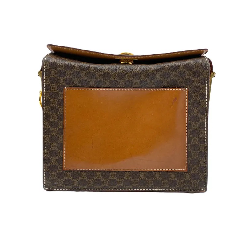 Celine Brown Macadam Pattern Vintage Shoulder Bag