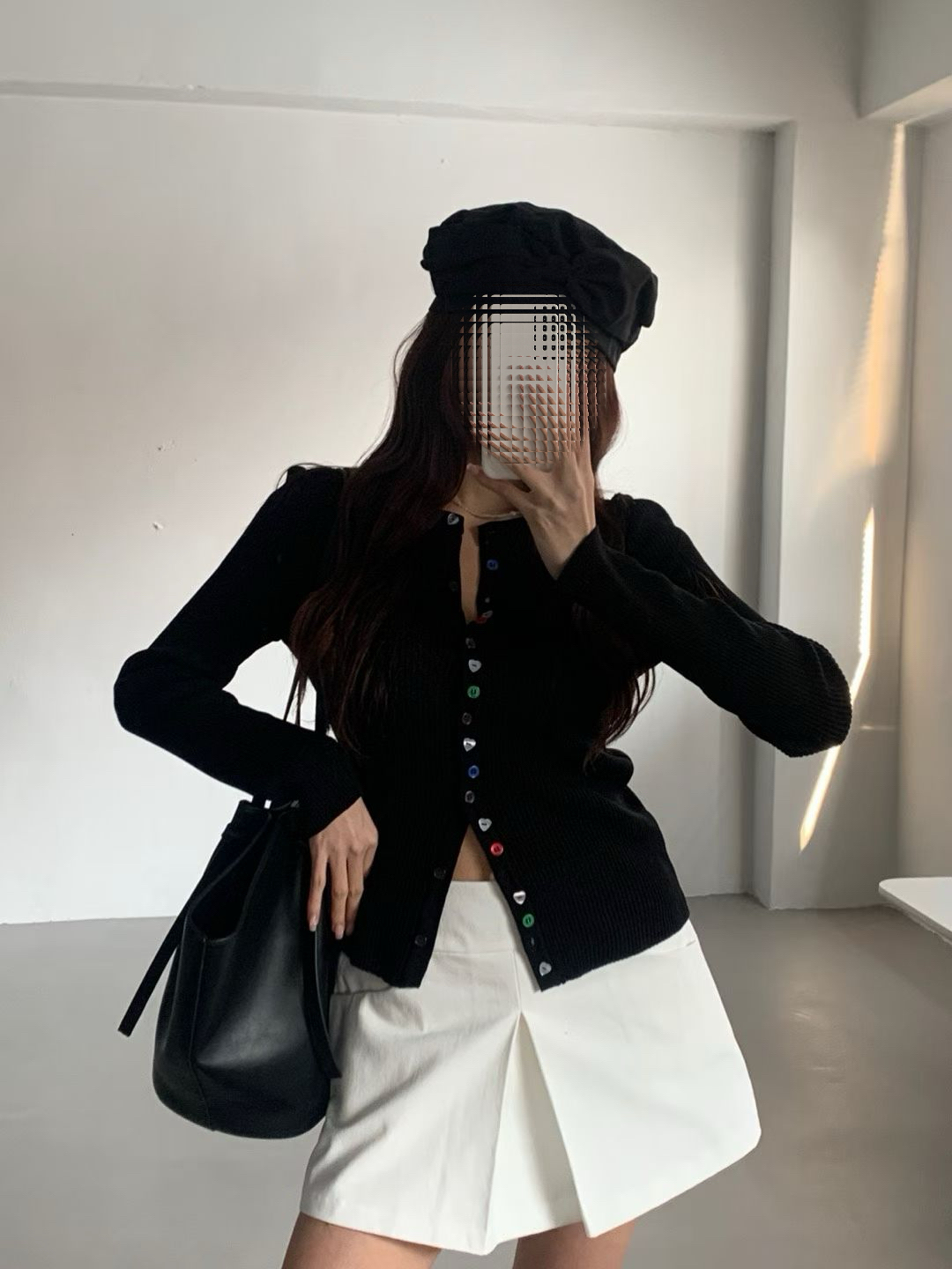 Rainbow buttons cardi/top