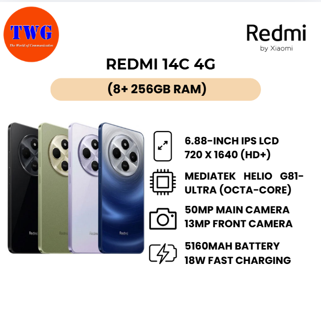 Redmi 14C (8+ 256gb rAm) 100% ORIGINAL MALAYSIA BRAND NEW