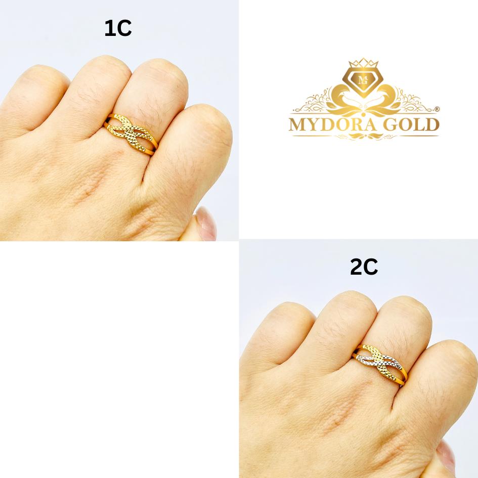 MYDORA Cincin Mask Double Cross Line (5G) l EMAS 916/22K