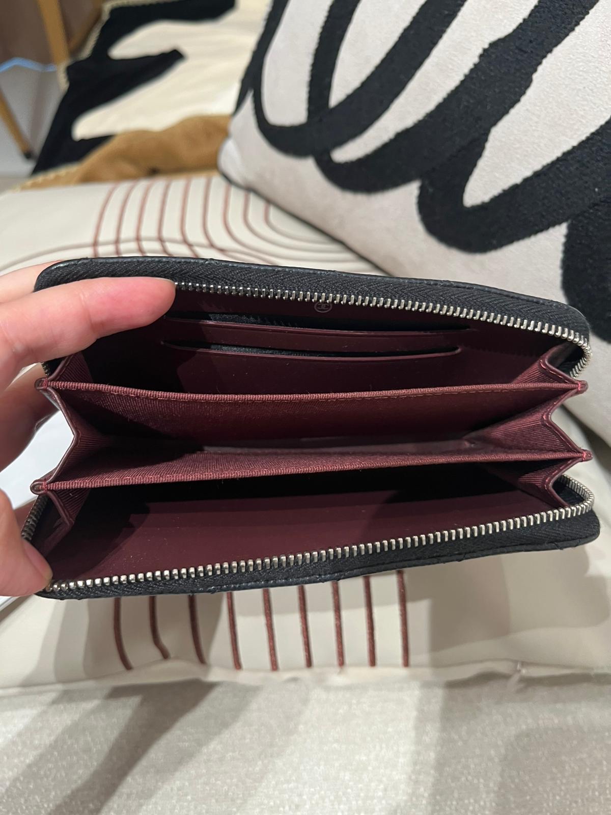 Chanel Zip Wallet 黑色荔枝牛皮 100%Authentic, 95%New ✅Card ✅Box