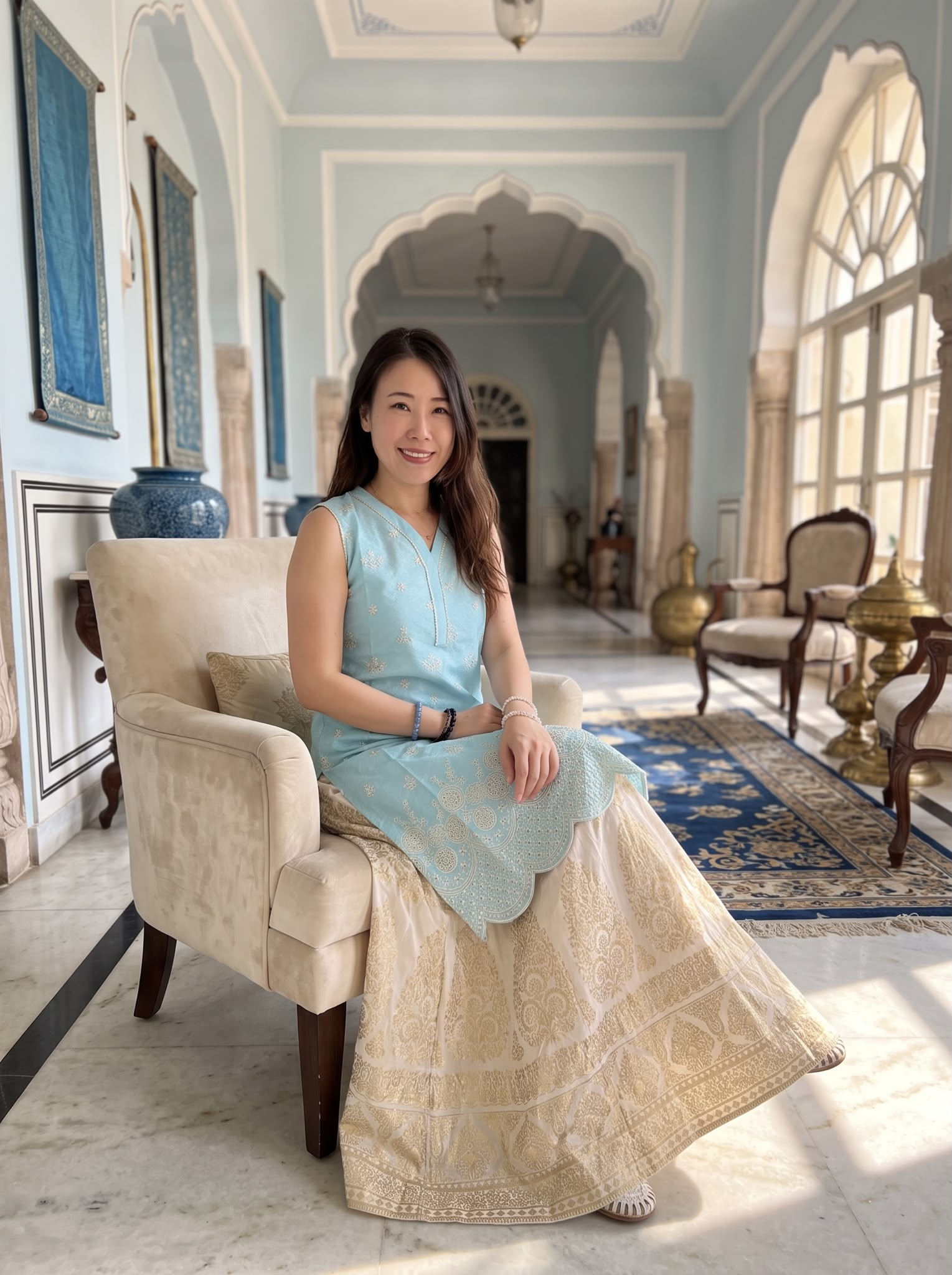 2896 Tiffany Blue Cotton Kurta 