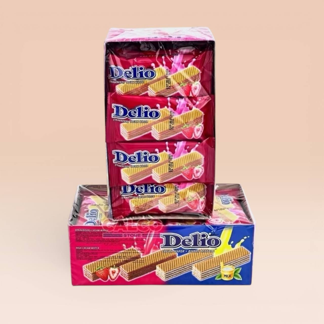 24pcs x 16g Delio Cream Wafer [Chocolate / Strawberry / Milk / Orange]
