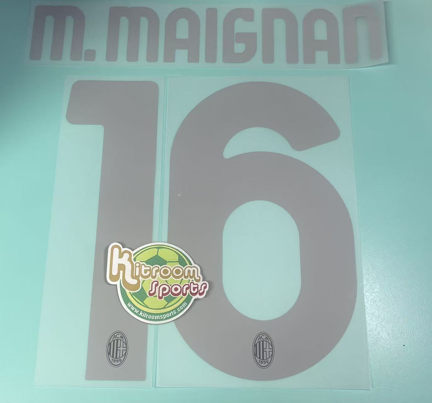 2023-24 Milan x Pleasures kit Black Nameset #16 M.MAIGNAN