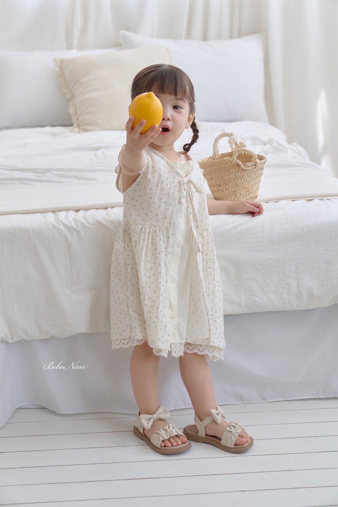 ☀️預訂 韓國直送☀️🇰🇷Bebenine兩色碎花綁帶荷葉邊背心連身裙