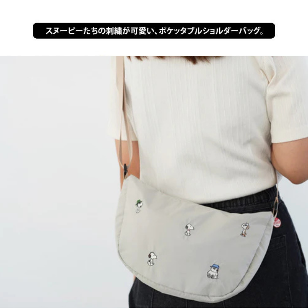 代購【 2026新商品 日本 直送 SNOOPY 輕量可摺疊 斜孭袋｜SNOOPY Packable Shoulder Bag 】