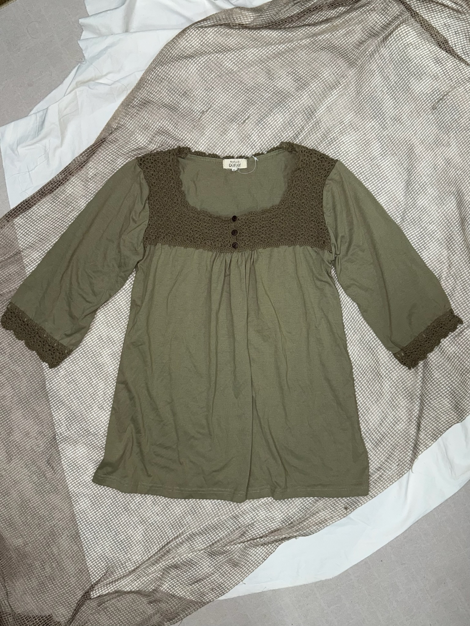 Olive Green Mori Square Neck Tunic