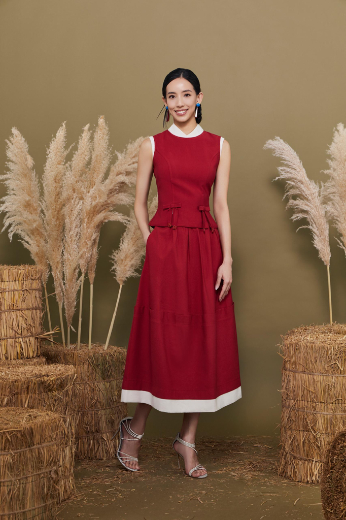 CB2781 Oriental Bow Peplum Top