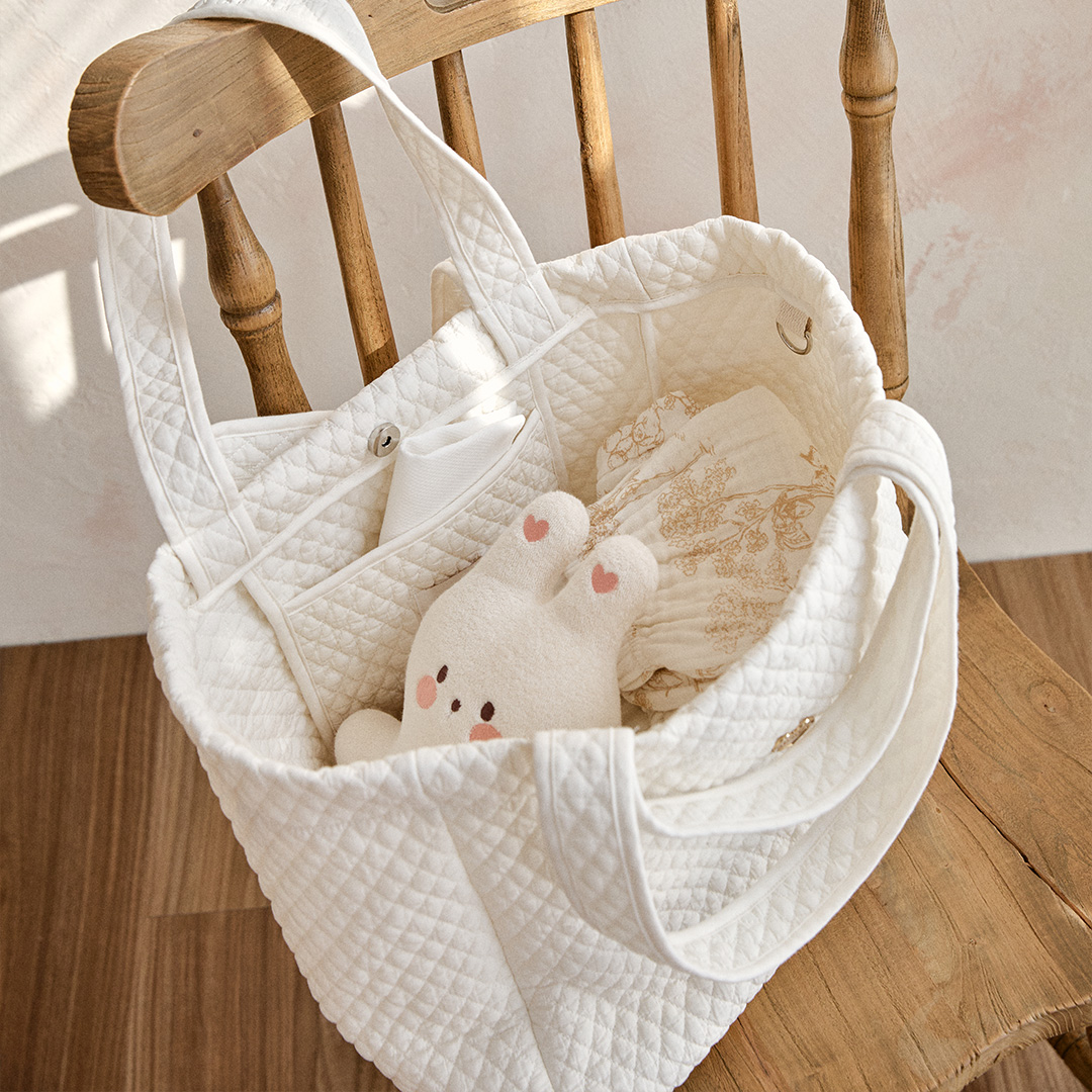 26S/S🌸DTD金心點綴100支鑽石絎縫系列-雙把手大號尿布包