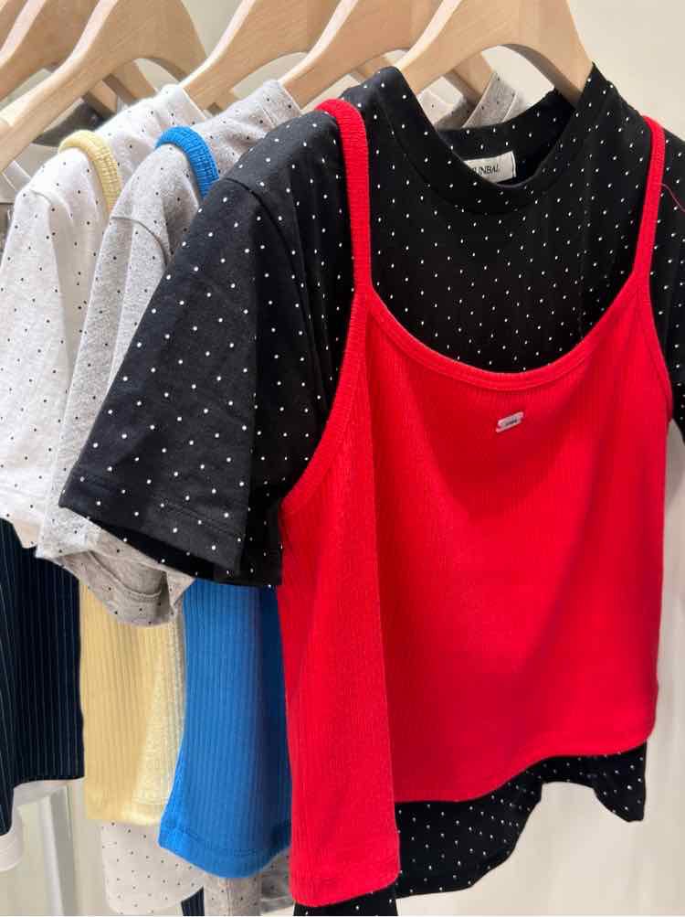 221077 吊帶波點set 吊帶 胸 78 長55 cm 波點tee 胸94 cm 長55cm