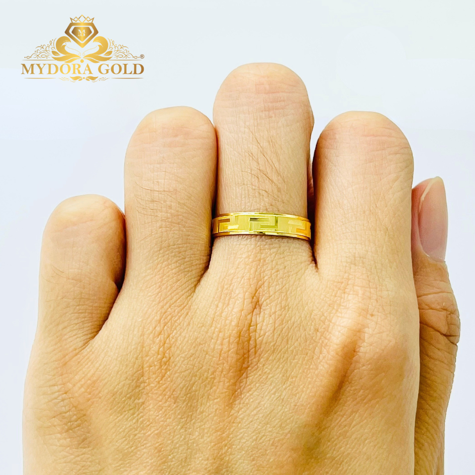 MYDORA Cincin Belah Rotan Greek Key l EMAS916/22K