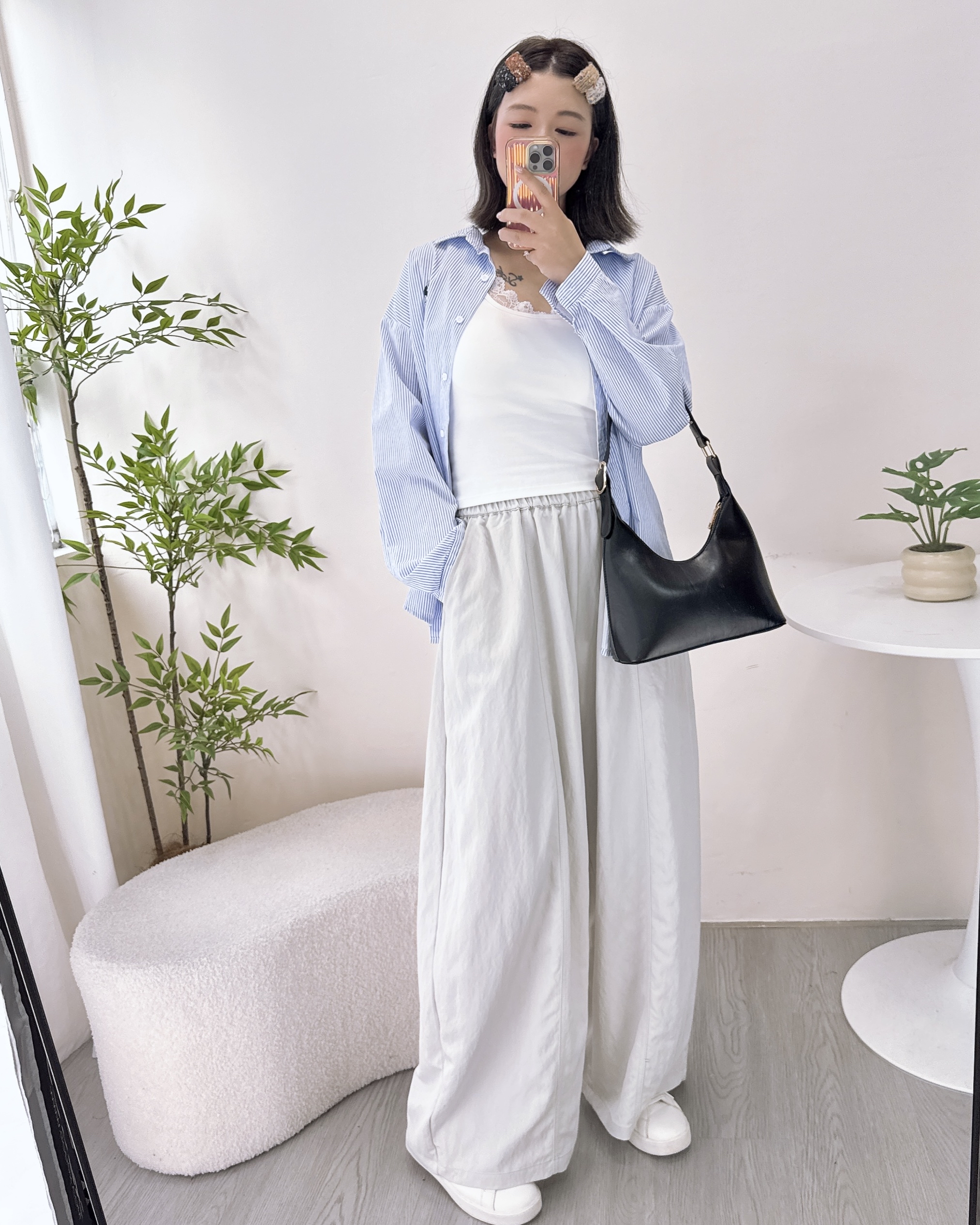 垂感冰絲斜布彎刀褲 3色