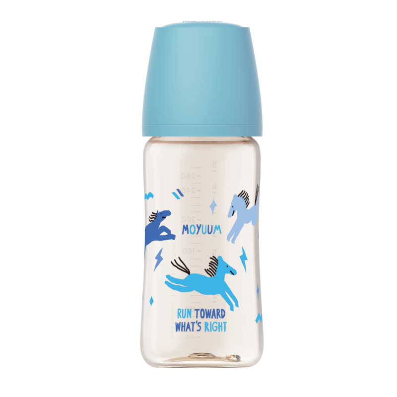 PPSU 寬口防漲氣奶瓶270ml(藍馬)_MY252