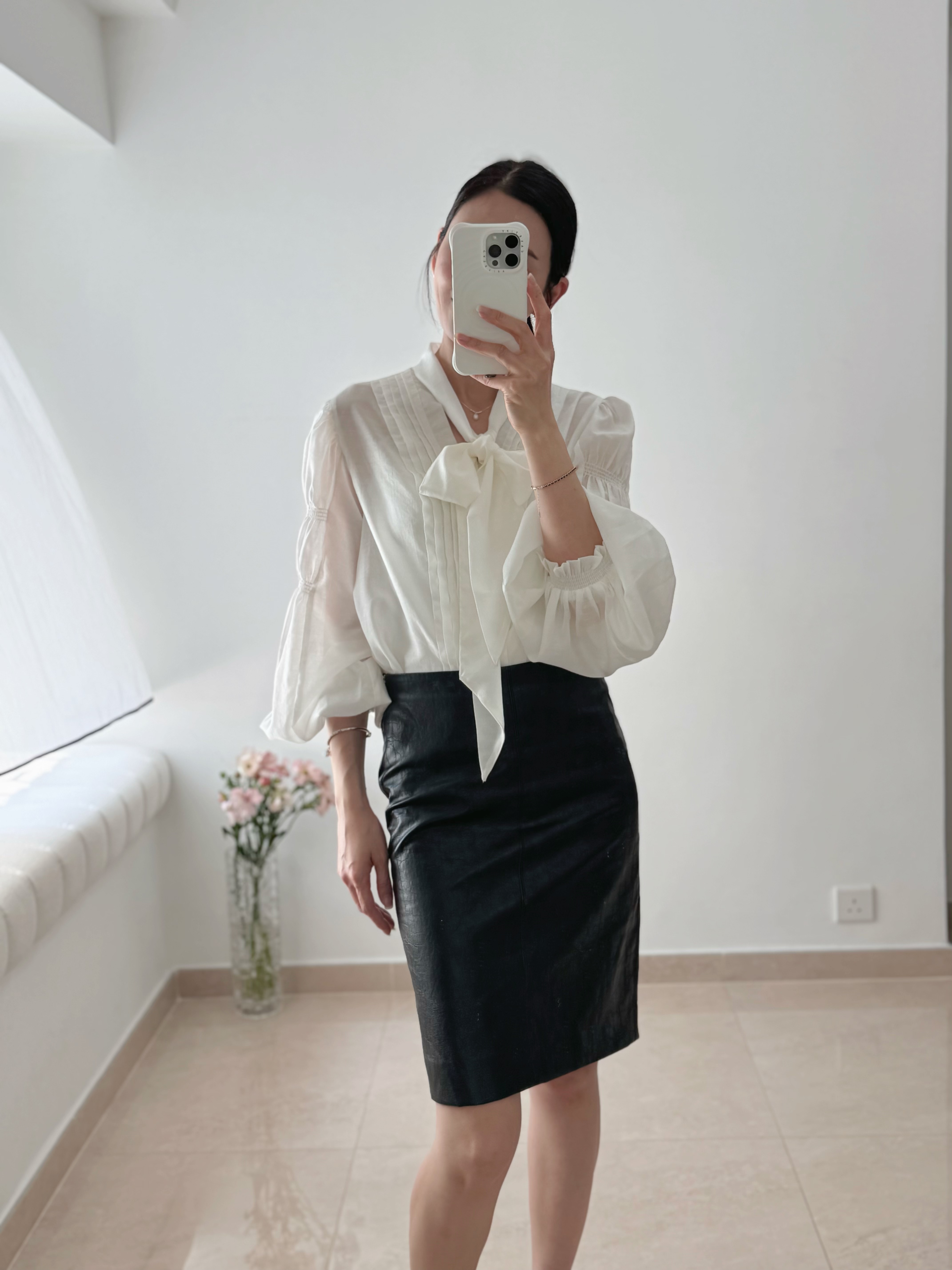 AMORA elegant tie blouse
